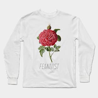 FEMINIST Red Rose Long Sleeve T-Shirt